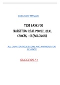 TEST BANK FOR MARKETING REAL PEOPLE REAL CHOICES 10th EDITION BY SOLOMON