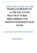 PHARMACOTHERAPEUTIC S FOR ADVANCED PRACTICE NURSE PRESCRIBERS 5TH EDITIONWOO