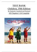 TEST BANK Children, 15th Edition By Santrock, Lansford and Deckard All Chapters 1–16 Complete, ISBN:9781265359447 