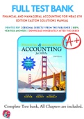 Financial and Managerial Accounting for MBAs 6th Edition Easton Solutions Manual