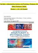  Test Bank - Understanding Anatomy and Physiology, Thompson, 3rd Edition (Thompson, 2020),  Chapter 1 - 25 | All Chapters  