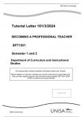 Exam (elaborations) Becoming a professional teacher (Bpt1501) 