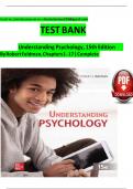 TEST BANK For Understanding Psychology, 15th Edition By Robert Feldman, Verified Chapters 1 - 17, Complete Newest Version