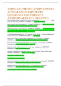 AMMO 45 CERTIFICATION NEWEST ACTUAL EXAM COMPLETE QUESTIONS AND CORRECT ANSWERS ALREADY GRADED A