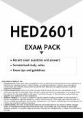 HED2601 EXAM PACK 2024 - DISTINCTION GUARANTEED