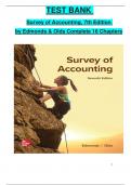 Test Bank for Survey of Accounting, 7th Edition by Edmonds & Olds, ISBN: 9781264442973, All 16 Chapters Covered, Verified Latest Edition