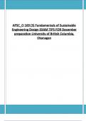 APSC_O 169 (3) Fundamentals of Sustainable Engineering Design EXAM TIPS FOR December preparation University of British Columbia, Okanagan