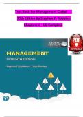 TEST BANK For Management Global, 15th Edition By Stephen P. Robbins, Verified Chapters 1 - 18, Complete Newest Version