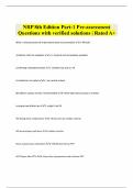 NRP 8th Edition Part-1 Pre-assessment Questions with verified solutions | Rated A+