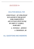 ESSENTIALS OF STRATEGIC MANAGEMENT THE QUEST FOR COMPETITIVE ADVANTAGE [TEST BANK