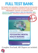 TEST BANK FOR Varcarolis' Foundations of PsychiatricMental Health Nursing A Clinical 8th 9th Edition by Margaret Jordan Halter