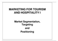 Market Segmentation, Targeting and Positioning 