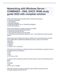 Networking with Windows Server - COMBINED - DNS, DHCP, IPAM study guide 2022 with complete solution