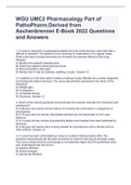 WGU UMC2 Pharmacology Part of PathoPharm;Derived from Aschenbrenner E-Book 2022 Questions and Answers