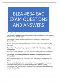 BLEA -834 BAC EXAM QUESTIONS AND ANSWERS