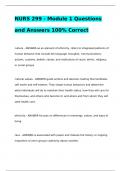 NURS 299 - Module 1 Questions and Answers 100% Correct