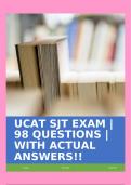 UCAT SJT EXAM | 98 QUESTIONS | WITH ACTUAL ANSWERS!!