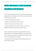 NURS 299 Exam 2 with Complete Questions and Answers