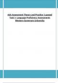 ASA Assessment Theory and Practice 1 passed Task 1- Language Proficiency Assessments Western Governors University