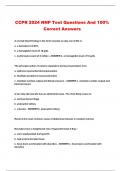 CCPR 2024 NNP Test Questions And 100% Correct Answers