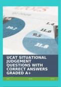 UCAT SITUATIONAL JUDGEMENT QUESTIONS WITH CORRECT ANSWERS GRADED A+