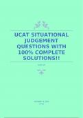 UCAT SITUATIONAL JUDGEMENT QUESTIONS WITH 100% COMPLETE SOLUTIONS