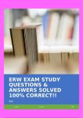 ERW EXAM STUDY QUESTIONS & ANSWERS SOLVED 100% CORRECT!!