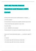 GHP 482 Florida Statues Questions and Answers 100% Correct