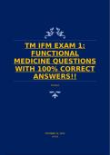 TM IFM EXAM 1: FUNCTIONAL MEDICINE QUESTIONS WITH 100% CORRECT ANSWERS!!