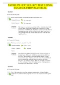 PATHO 370 >PATHOLOGY TEST 2 FINAL EXAM SOLUTION MATERIAL.