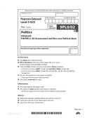 [Question Paper: Pearson Edexcel A-Level 2021] Politics Paper 2: UK Government and  Non-core Political Ideas