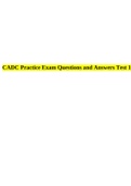 CADC Practice Exam Questions and Answers Test 1.