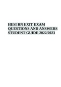 HESI RN EXIT EXAM QUESTIONS AND ANSWERS STUDENT GUIDE 2022/2023