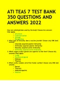 ATI TEAS 7 TEST BANK 350 QUESTIONS AND ANSWERS 2022