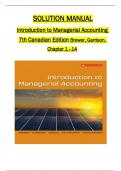 Solution Manual for Introduction to Managerial Accounting, 7th Canadian Edition 2024, by Peter C. Brewer, Ray H. Garrison, All 1-14 Chapters Covered ,Latest Edition 