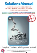 Solutions Manual For Modern Robotics Mechanics, Planning, and Control 1st Edition by Kevin M. Lynch, Frank C. Park 9781107156302 Chapter 2-13 Complete Guide.