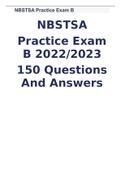 NBSTSA Practice Exam B 2022/2023 150 Questions And Answers 