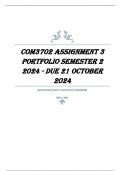 COM3702 Assignment 3 PORTFOLIO Semester 2 2024 - DUE 21 October 2024