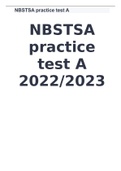 NBSTSA practice test A 2022/2023