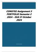 COM3702 Assignment 3 PORTFOLIO Semester 2 2024 - DUE 21 October 2024