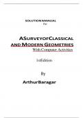 Solutions Manual for A Survey of Classical and Modern Geometries With Computer Activities 1st Edition By Arthur Baragar