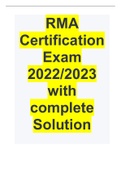 RMA Certification Exam 2022/2023 with complete Solution