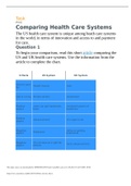 MATH 10 Comparing Health Care Systems US and UK.