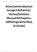 Solution Manual on A Concise Introduction to Logic 14th Edition By Patrick J. Hurley