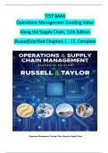 TEST BANK Operations Management Creating Value Along the Supply Chain, 11th Edition (Russell)Verified Chapters 1 - 17, Complete