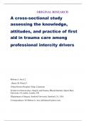 ORIGINAL RESEARCH A cross-sectional study assessing the knowledge, attitudes, and practice of first aid in trauma care among professional intercity drivers