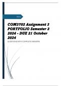 COM3702 Assignment 3 PORTFOLIO Semester 2 2024 - DUE 21 October 2024