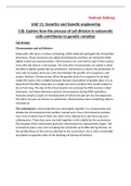 Unit 11: Genetics and Genetic engineering  Learning aim B: Explore how the process of cell division in eukaryotic cells contributes to genetic variation