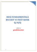 HESI FUNDAMENTALS RN EXIT V1 TEST BANK Q/A(S) LATEST SOLUTION