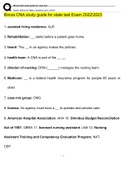 Illinois CNA study guide for state test Exam Questions and Answers 2022/2023| 100% Correct Verified Answers